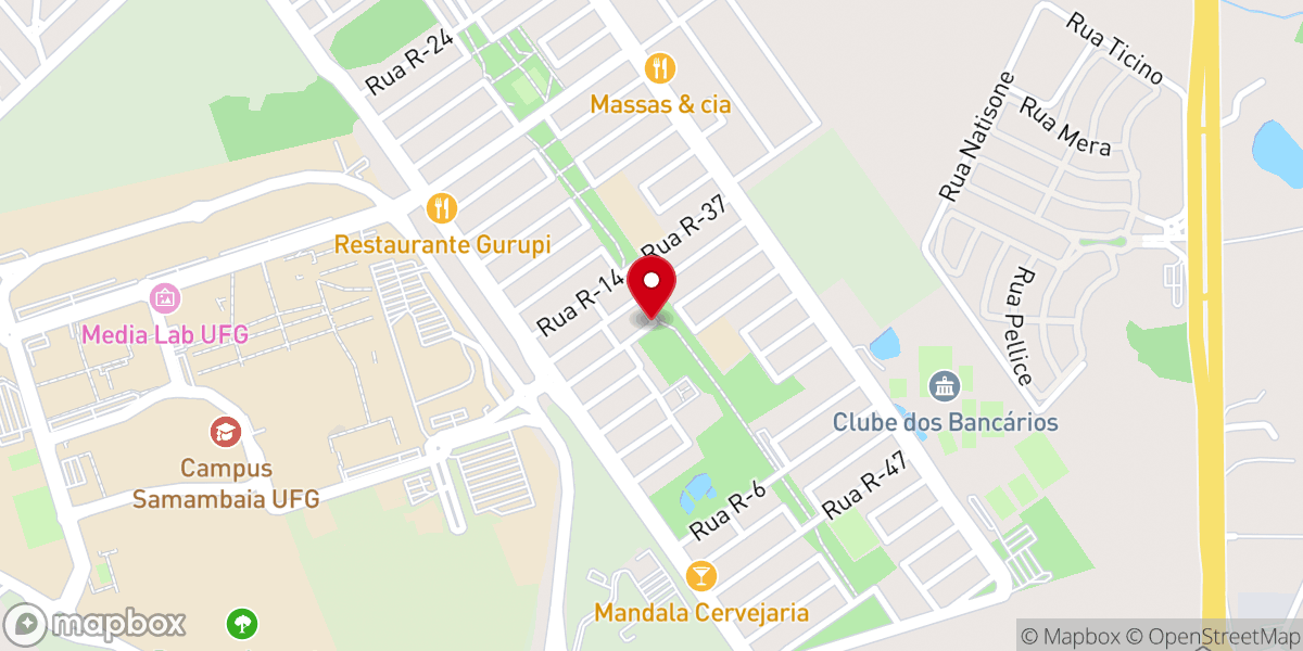Map showing location of Igreja Batista Itatiaia - Goiânia GO