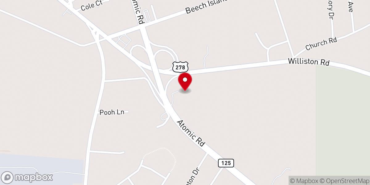 Map showing location of Open Bible Baptist Church