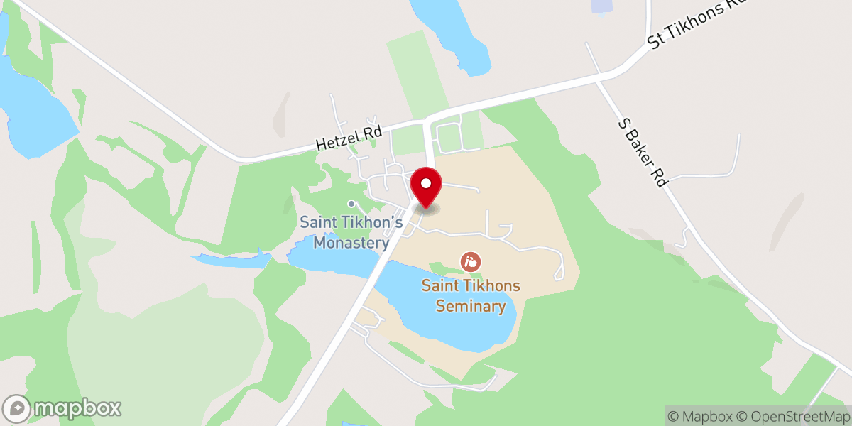 Map showing location of St. Tikhon's Orthodox Theological Seminary