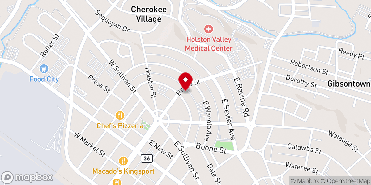 Map showing location of The Assembly at Kingsport