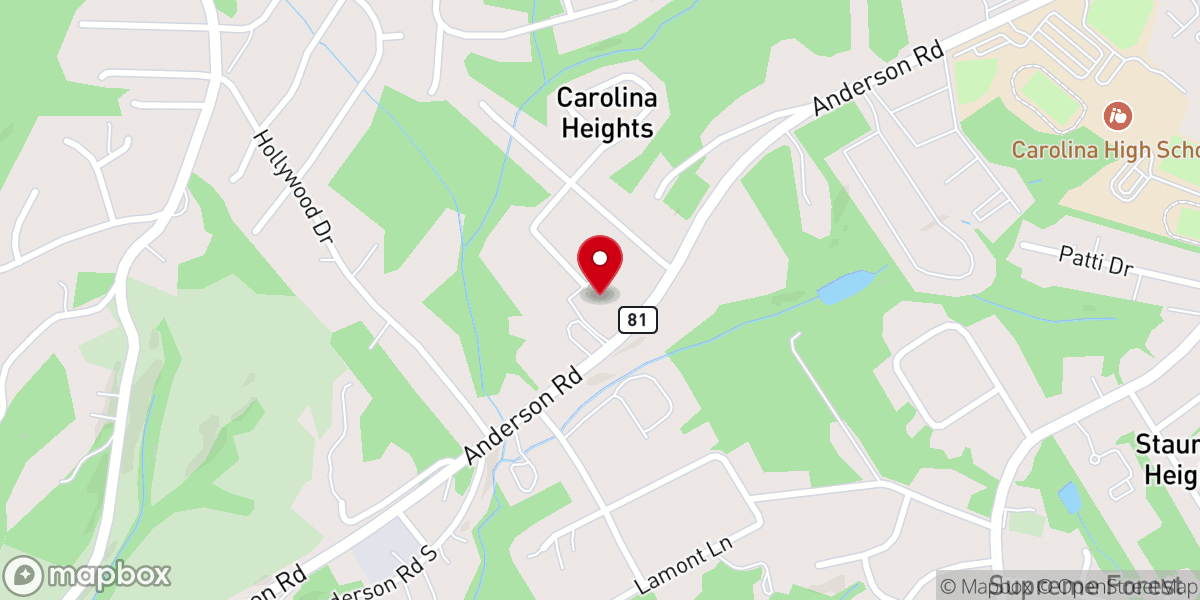 Map showing location of Carolina Heights