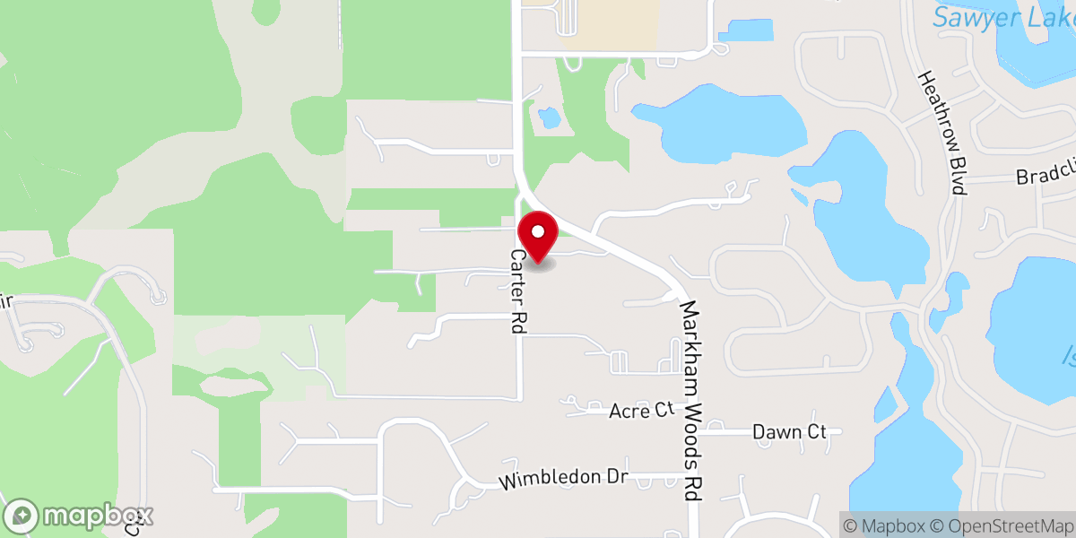 Map showing location of First Baptist Markham Woods Lake Mary