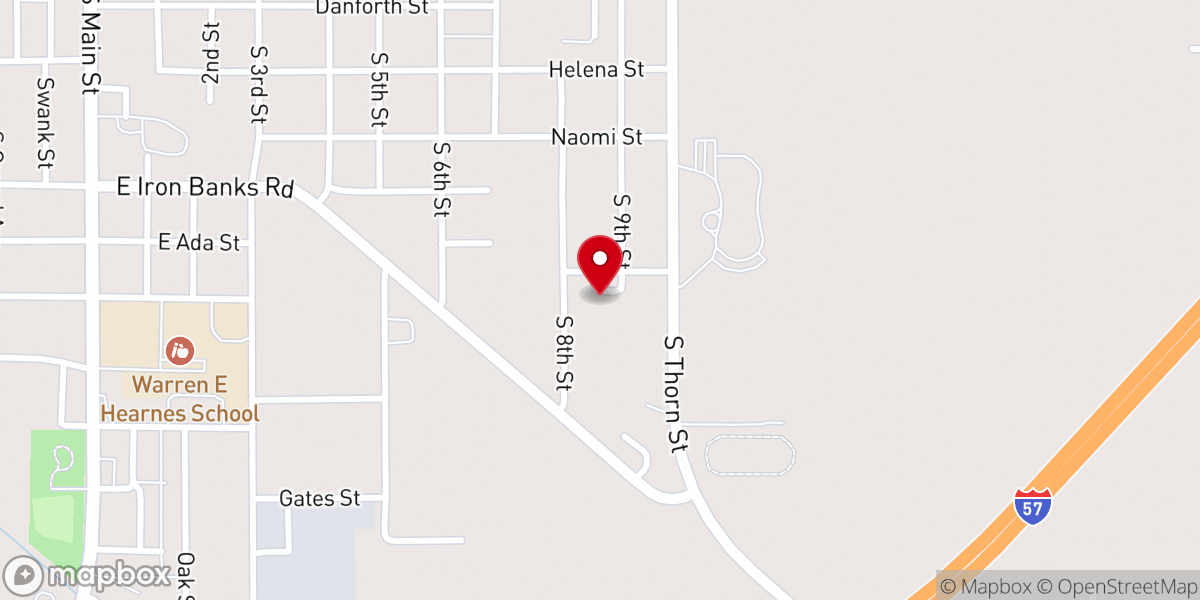 Map showing location of Church of Christ