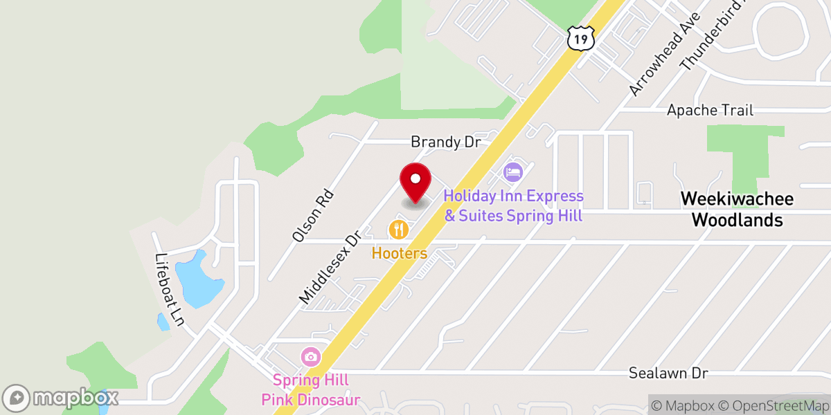Map showing location of Bowlero Spring Hill