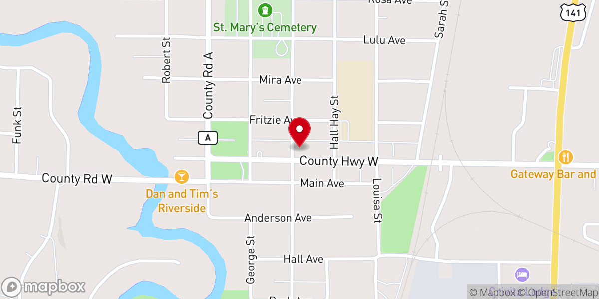 Map showing location of Grace Evangelical Lutheran Church