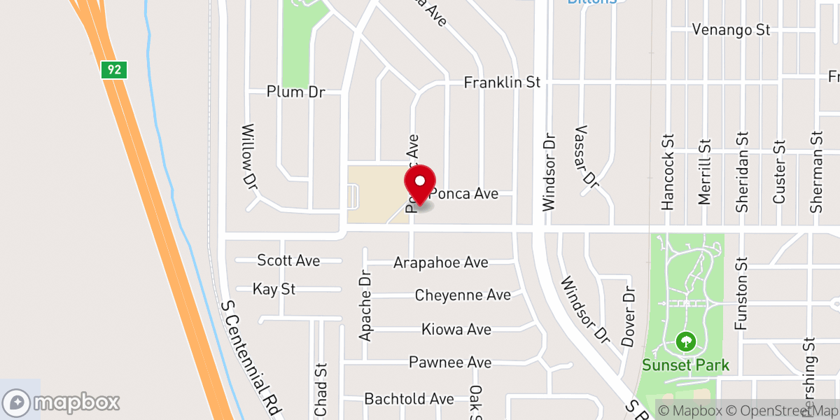 Map showing location of Calvary Apostolic Church