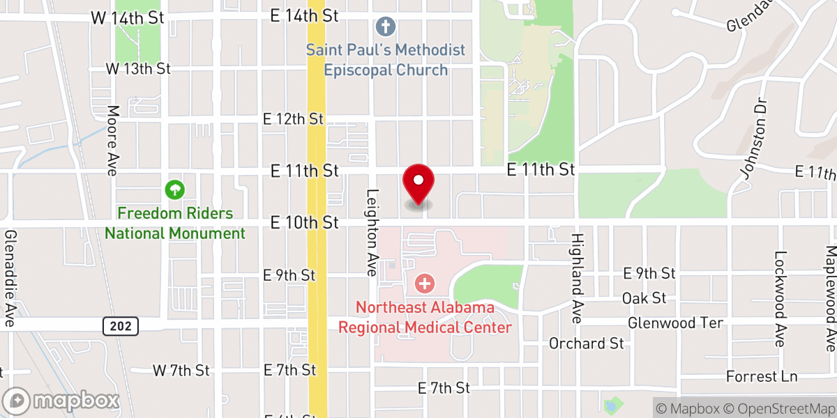Map showing location of United Methodist Church