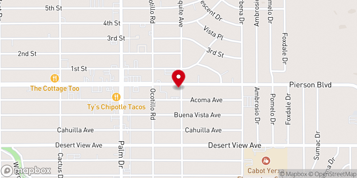 Map showing location of United Methodist Church of Desert Hot Springs