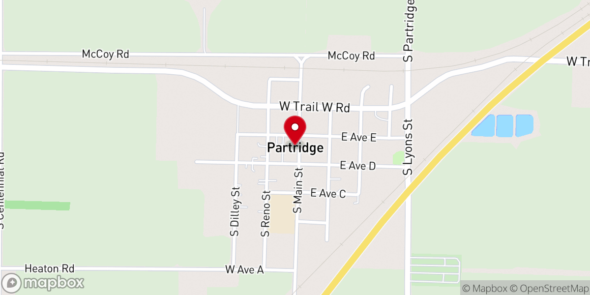Map showing location of Partridge