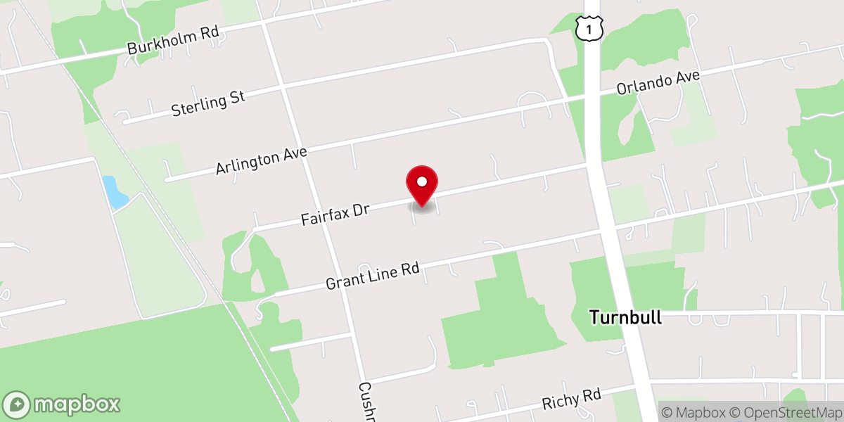 Map showing location of First Baptist Church Aurantia