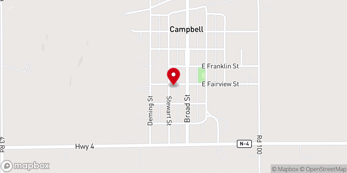 Map showing location of Trinity Evangelical Lutheran