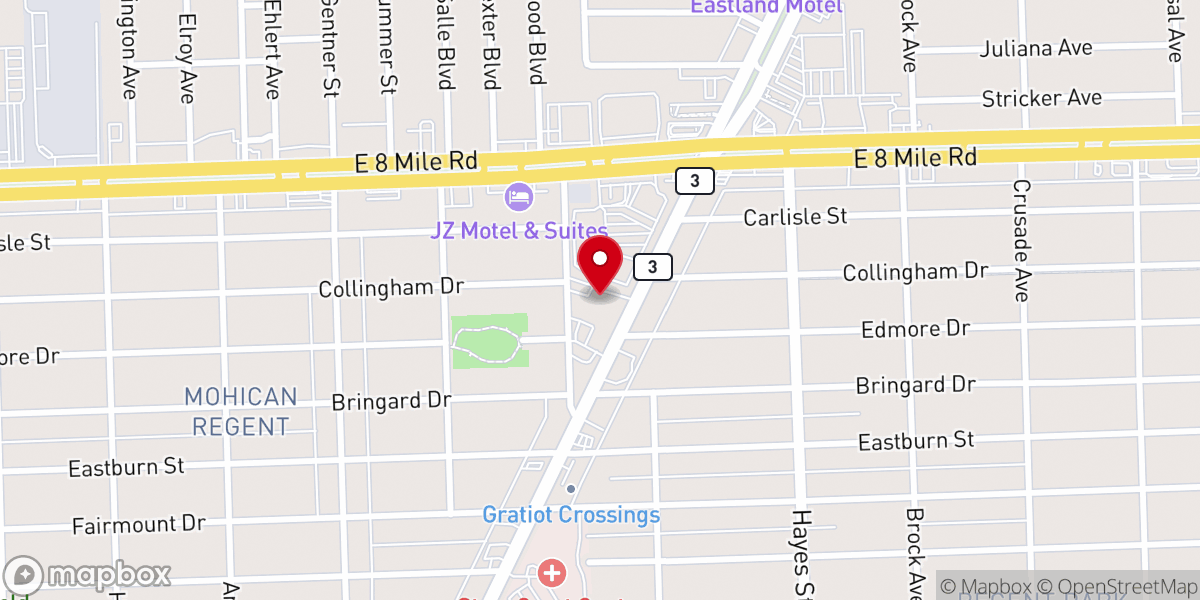 Map showing location of Greater St. Paul Baptist Church