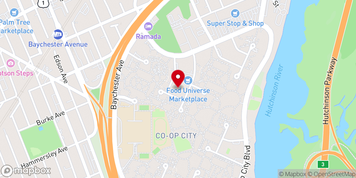 Map showing location of Co-op City Community Center