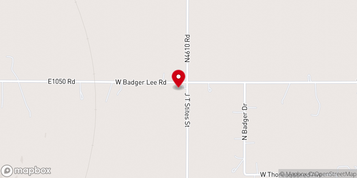 Map showing location of Badger Lee Church