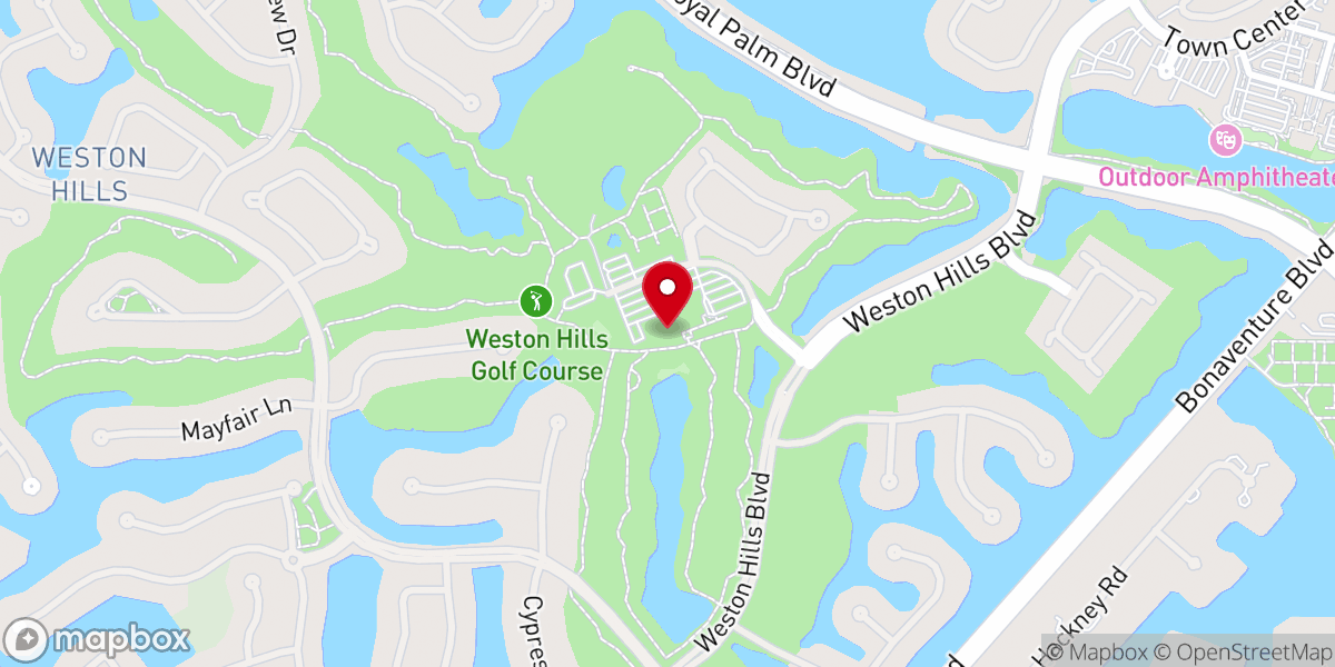 Map showing location of The Club at Weston Hills