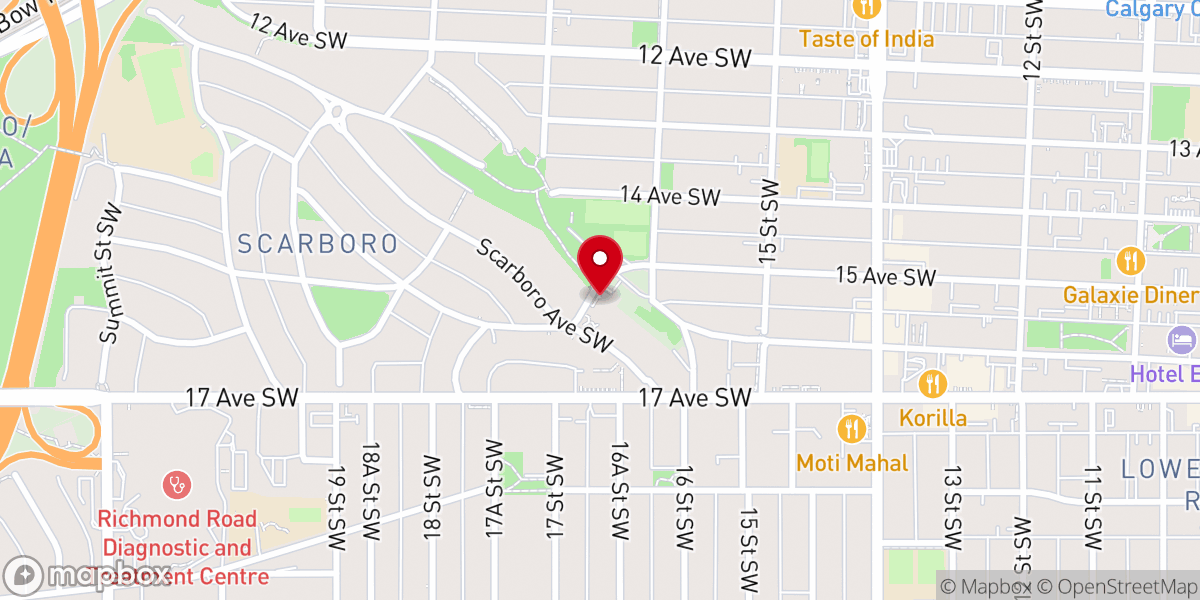 Map showing location of Scarboro United Church
