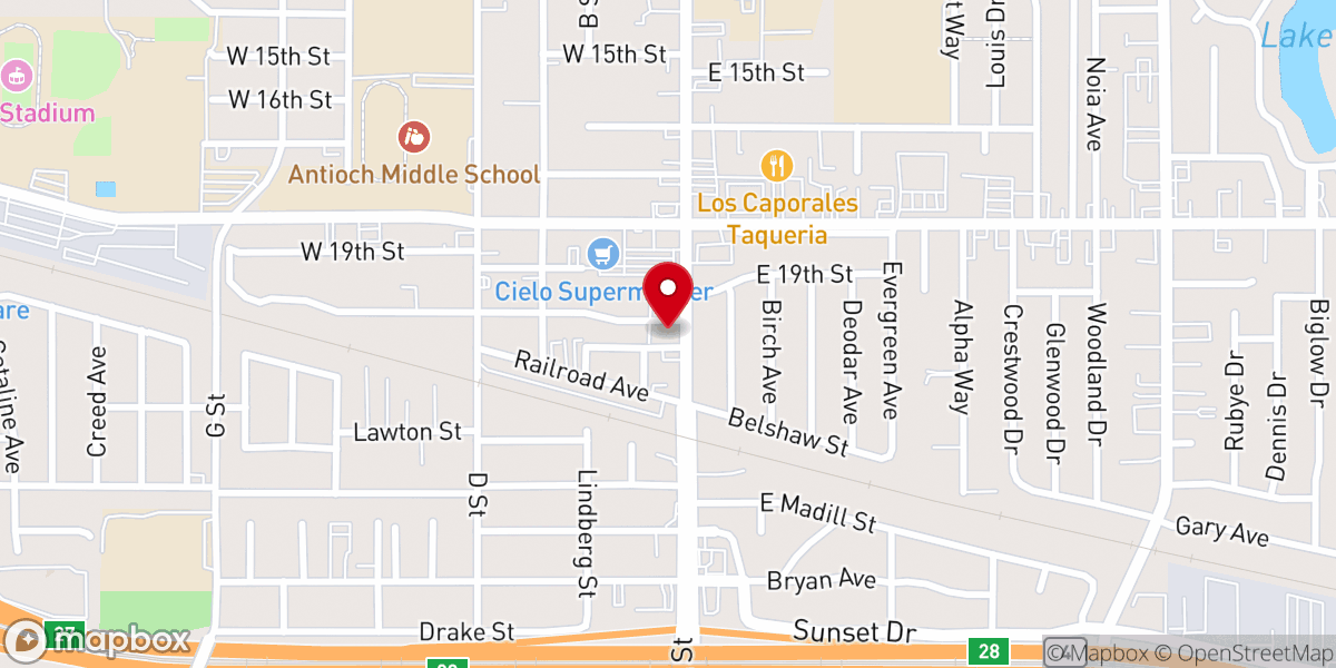 Map showing location of Grace Worship Center Church