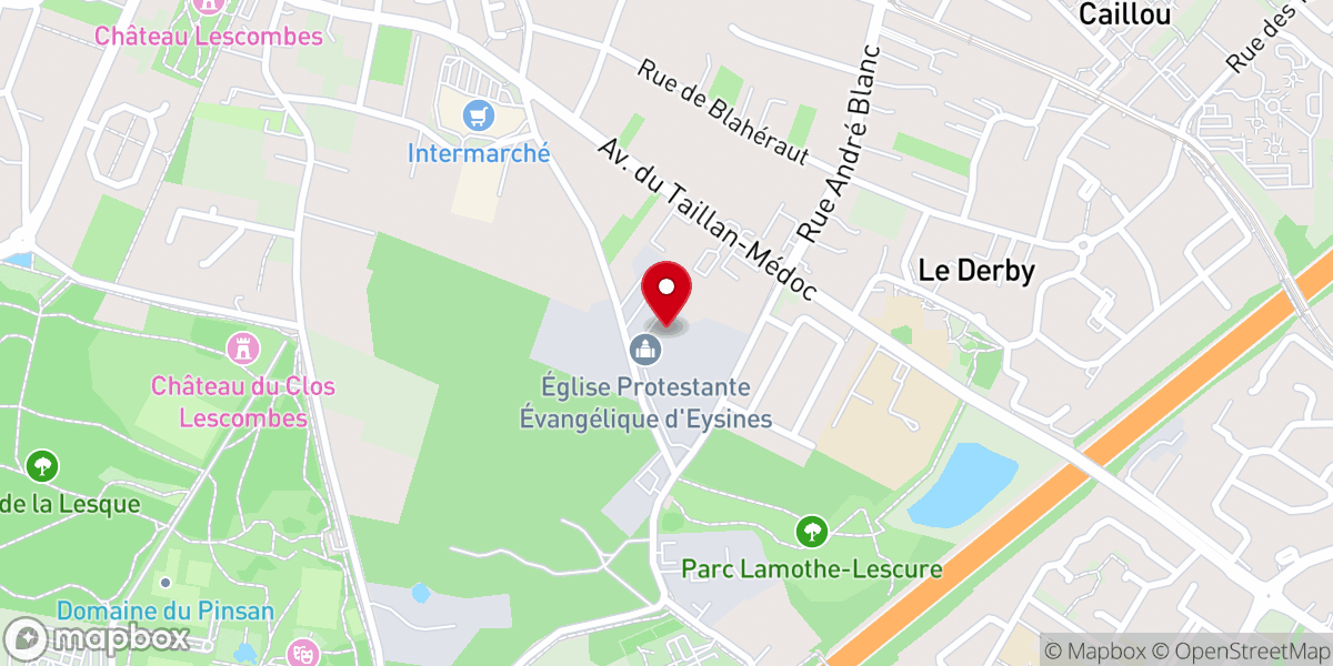 Map showing location of Eglise Protestante Evangélique d'Eysines