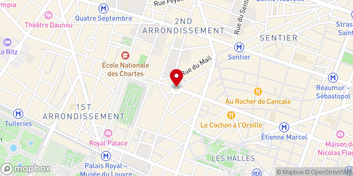 Map showing location of Place des Victoires