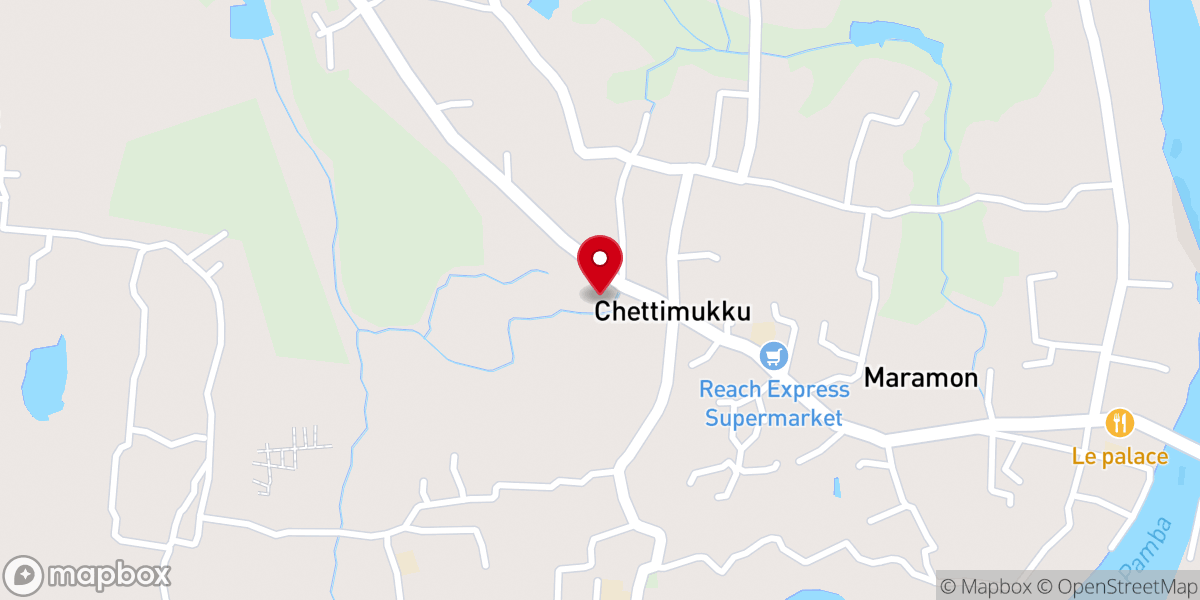Map showing location of Heavenly Feast Church kozhencherry