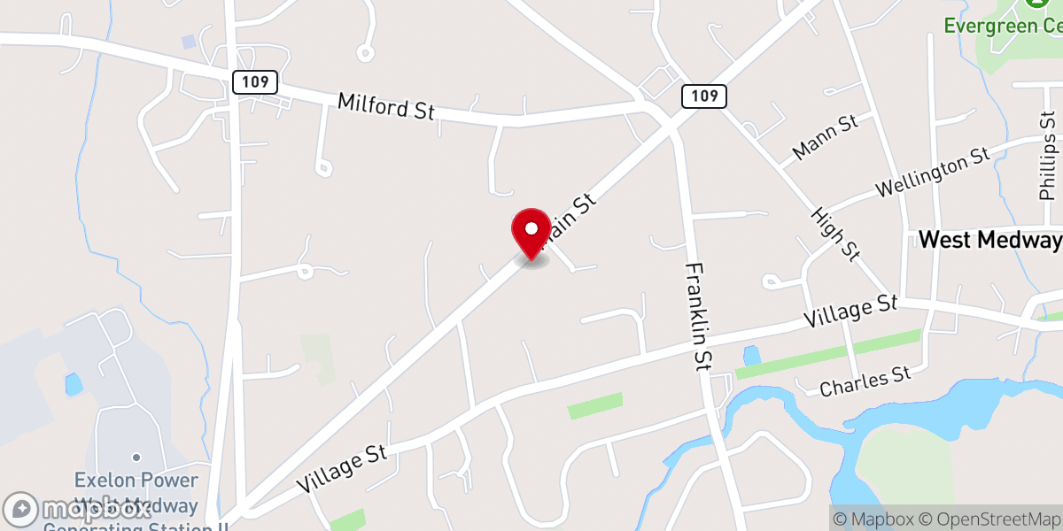 Map showing location of Medway Historical Society