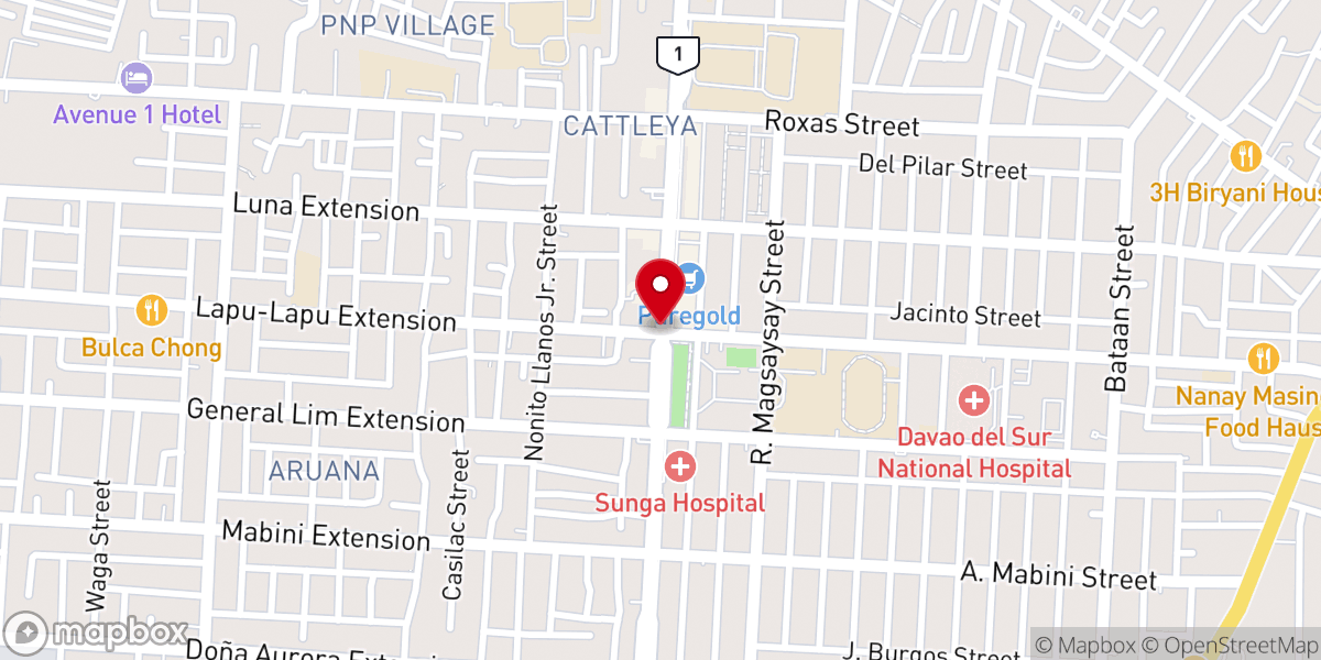 Map showing location of Digos Community Bible Church