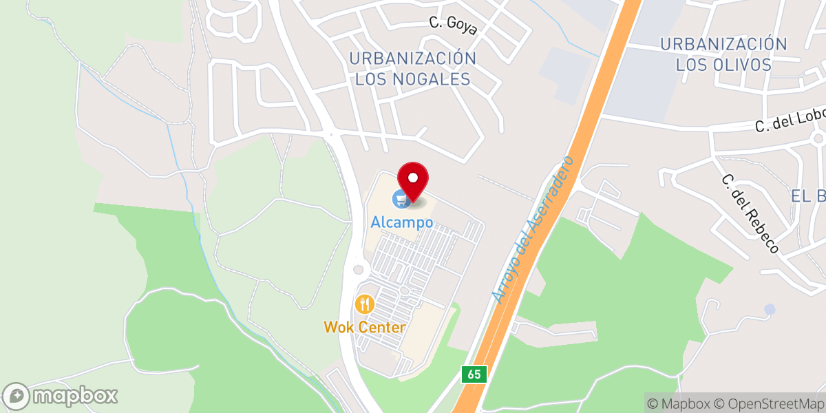 Map showing location of Alcampo