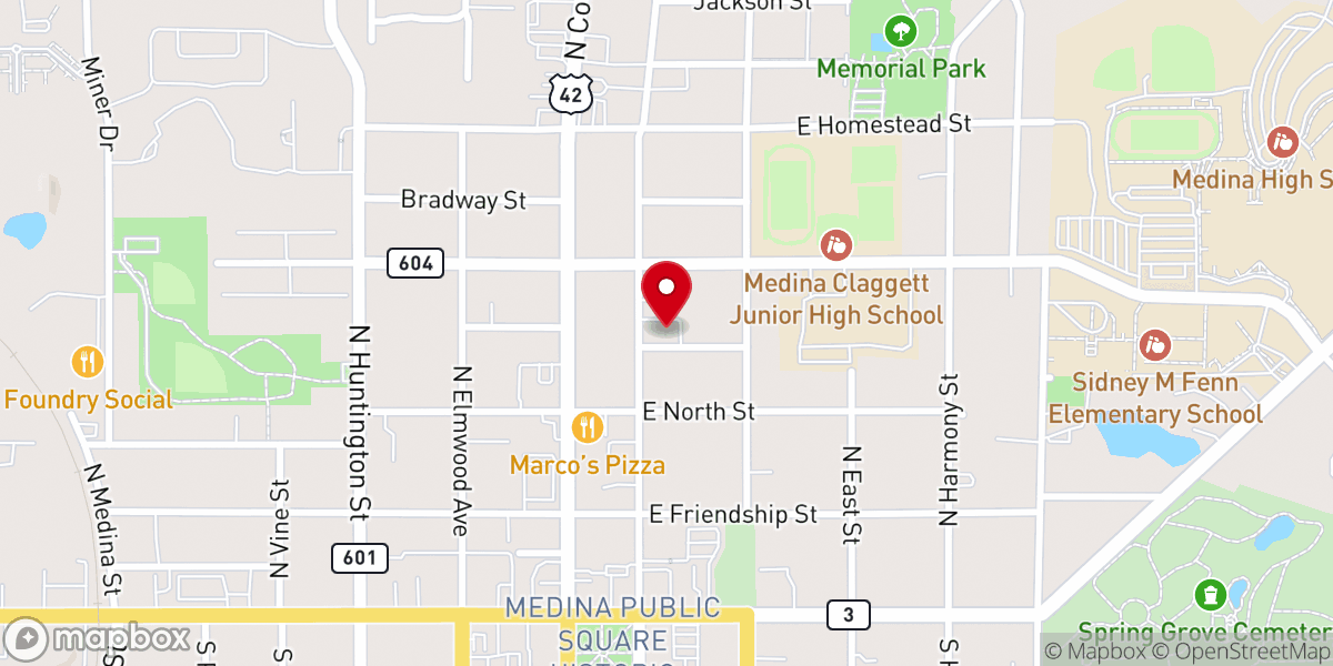 Map showing location of St. Matthew Evangelical Lutheran Church