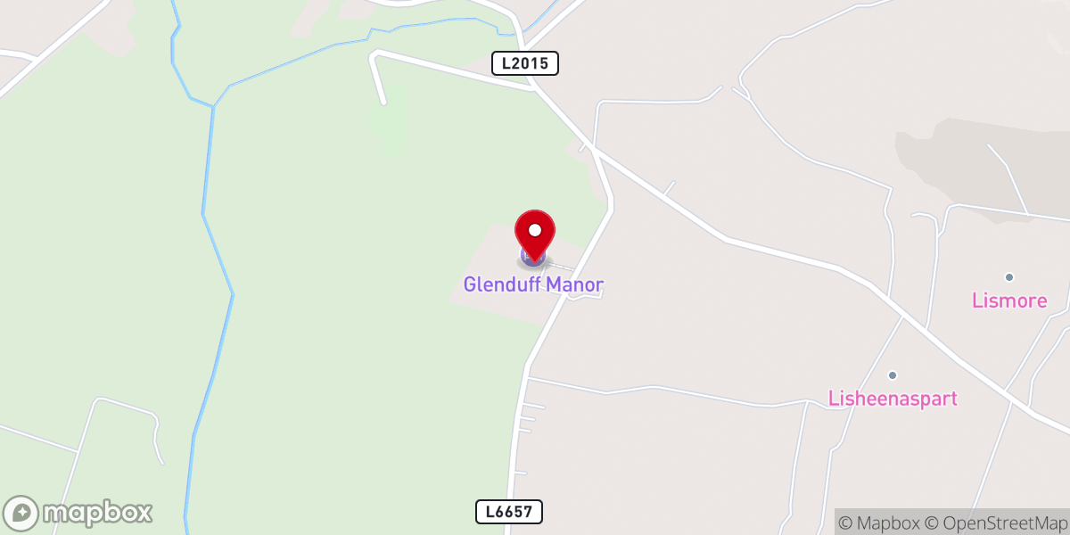 Map showing location of Glenduff Manor House