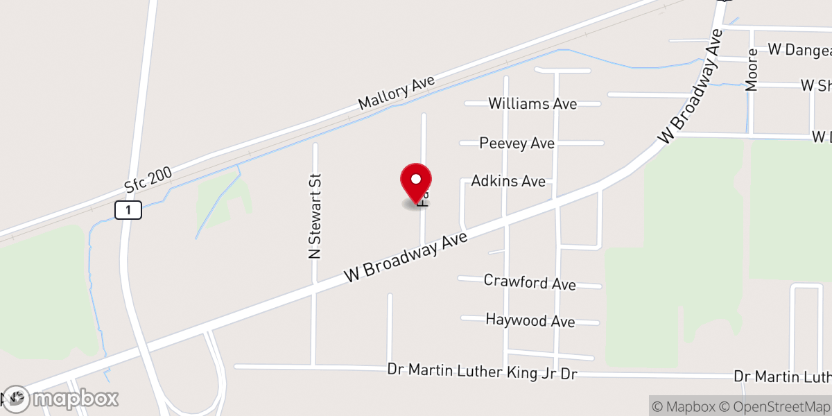 Map showing location of Taylors Chapel CME Church