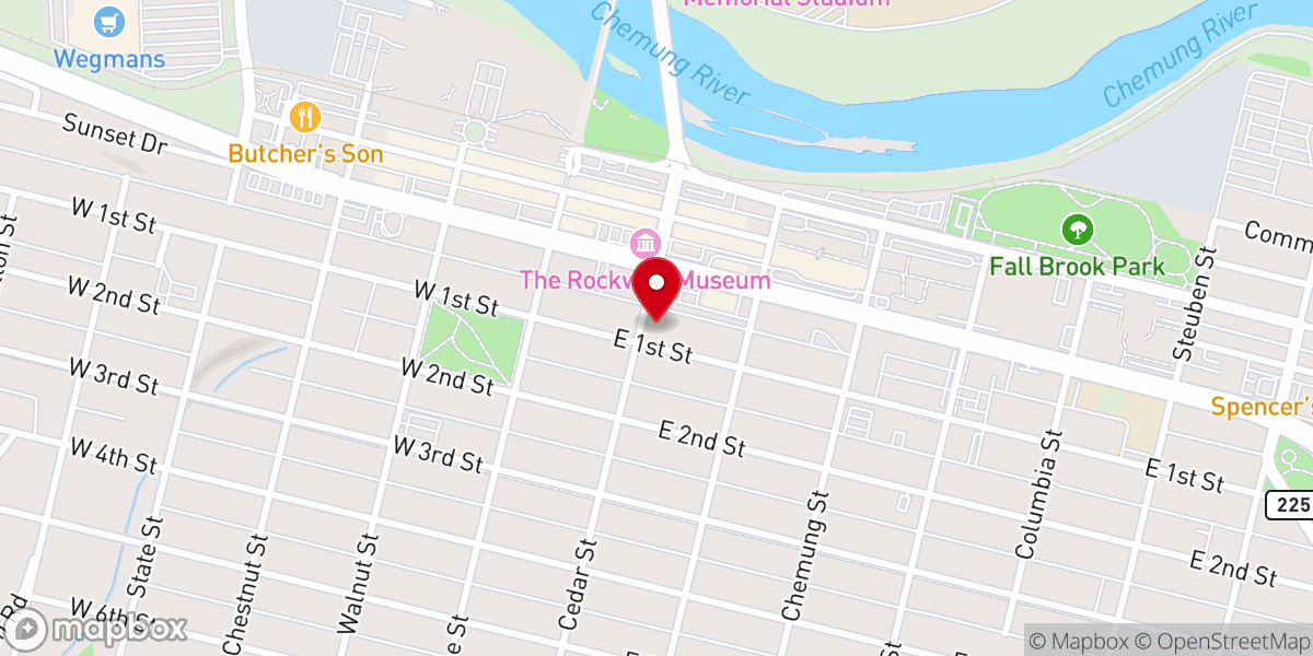 Map showing location of Corning First United Methodist Church