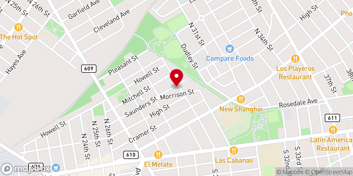 Map showing location of Hosanna AME Church