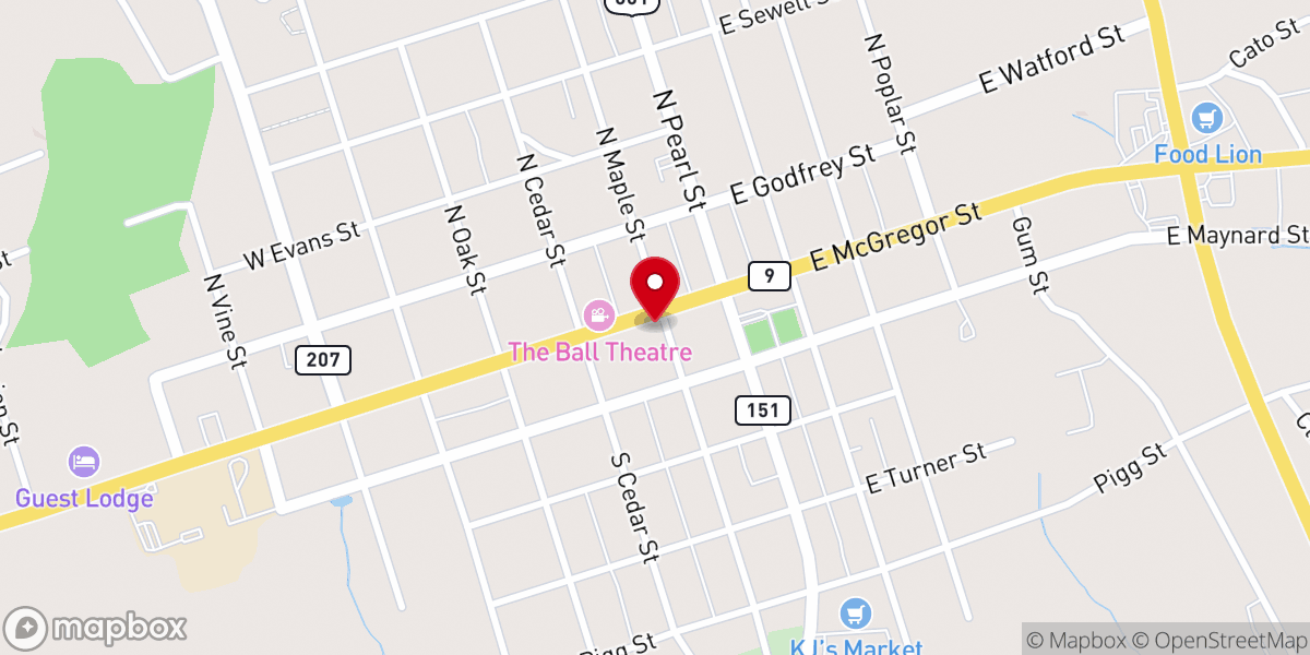 Map showing location of Fox Place Grill