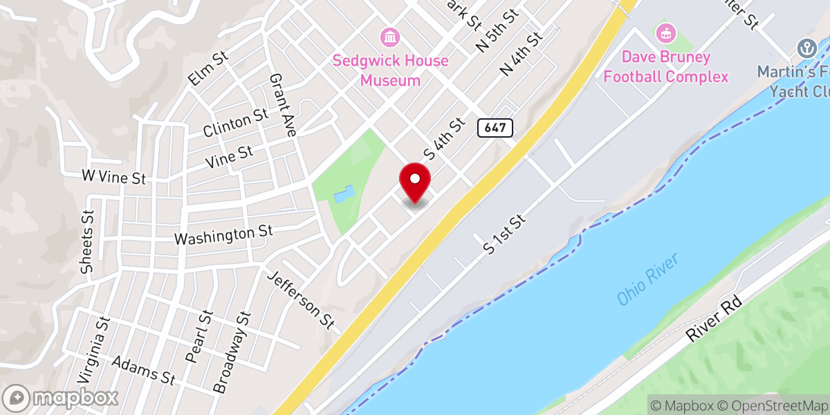 Map showing location of First Baptist Church