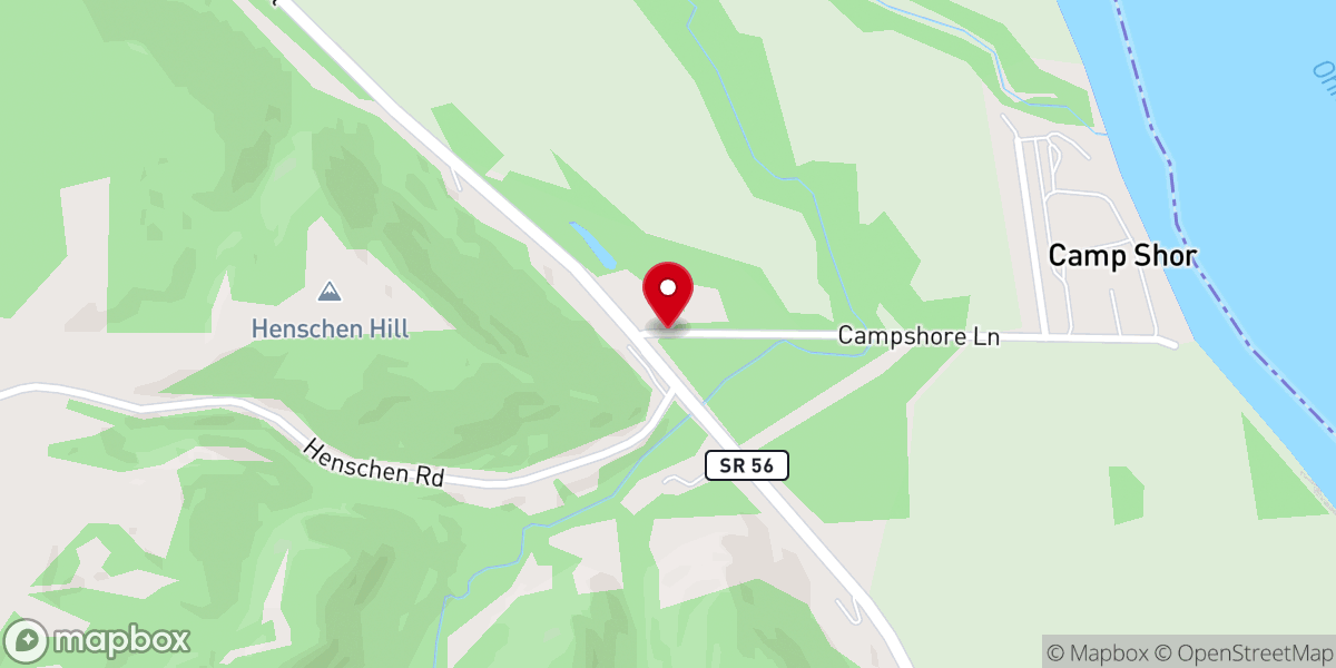 Map showing location of CampShore Camp Ground
