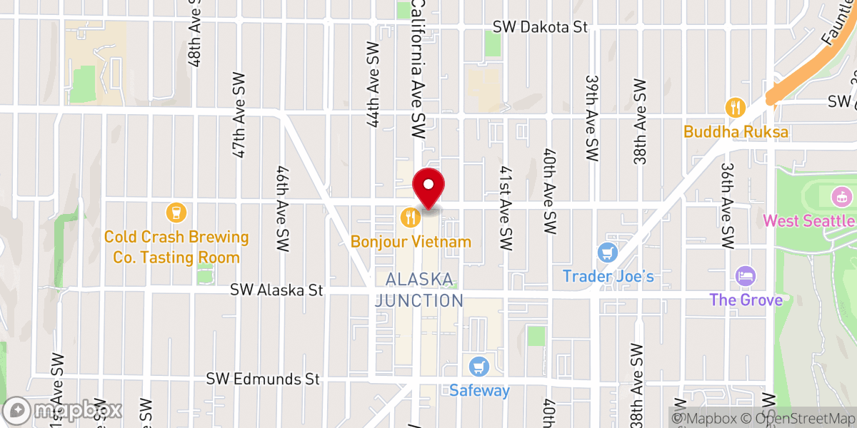 Map showing location of Calvary Chapel West Seattle