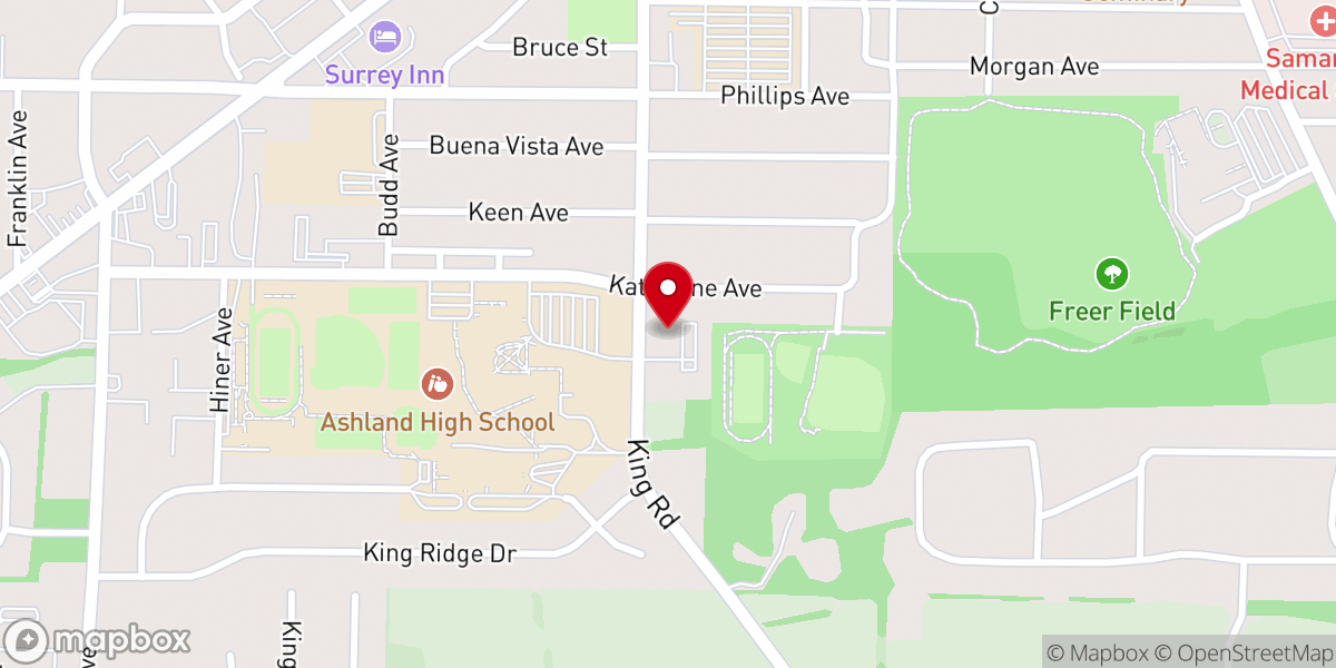 Map showing location of King Road Christian Church