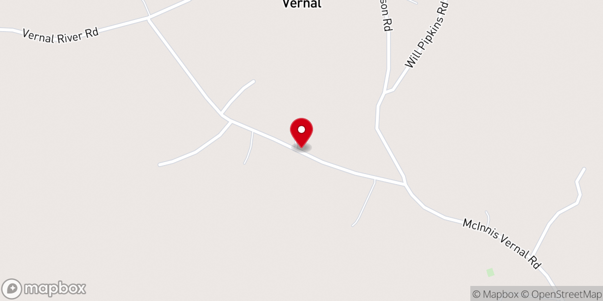 Map showing location of Vernal Presbyterian Church