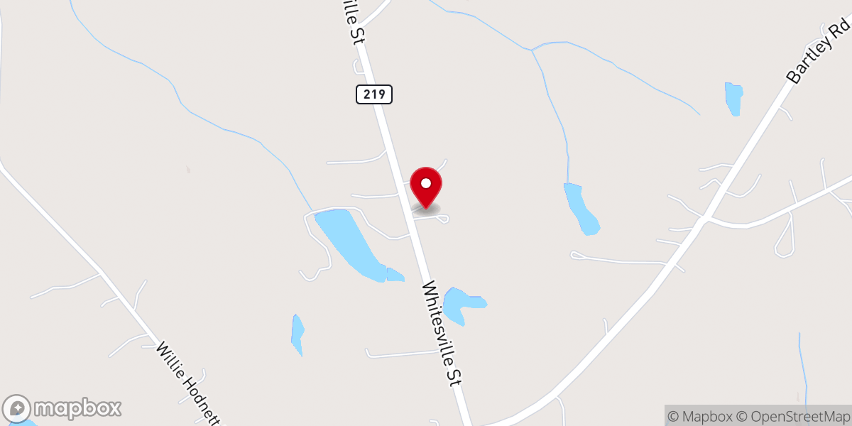 Map showing location of Oak Grove Church
