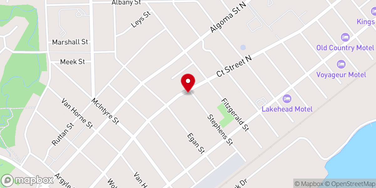 Map showing location of Thunder Bay United Pentecostal Church