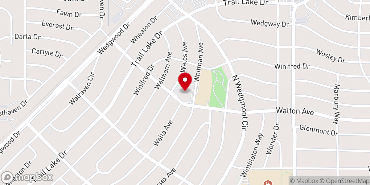 Map showing location of Wedgwood Baptist Church Fort Worth