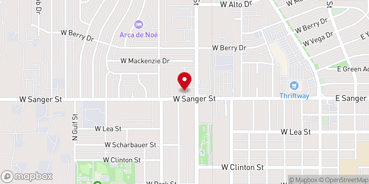 Map showing location of Temple Baptist Church