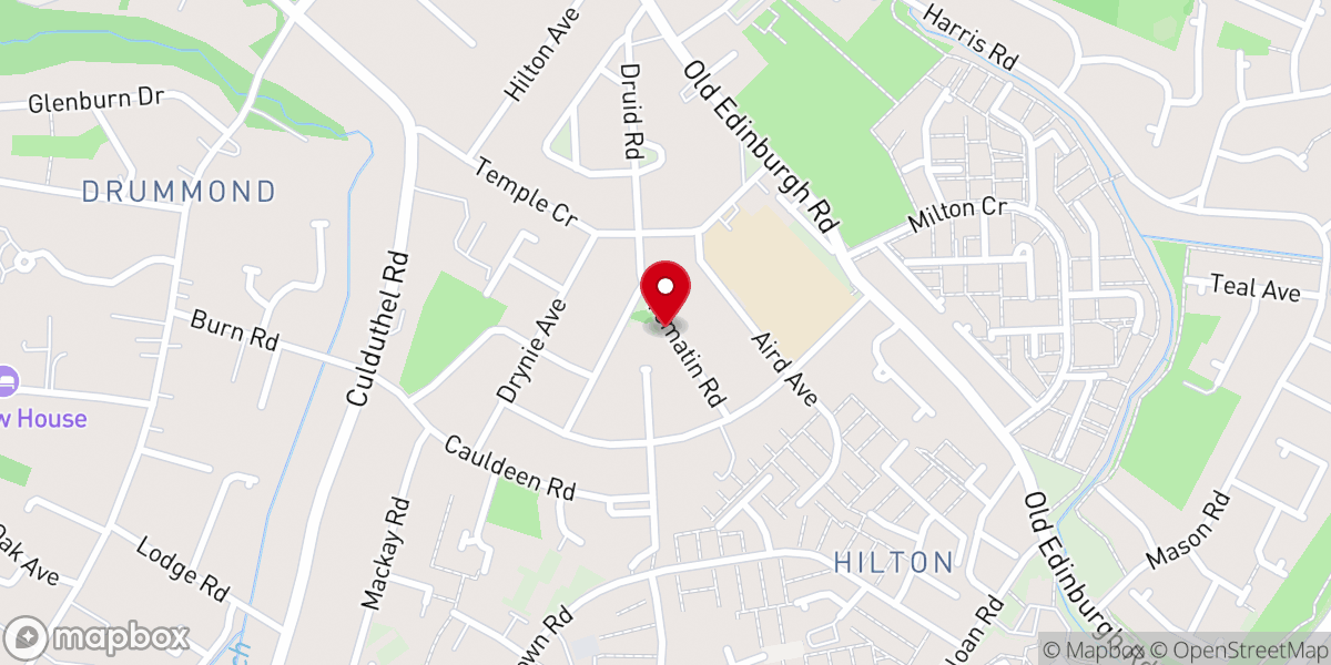 Map showing location of Hilton Church, Inverness