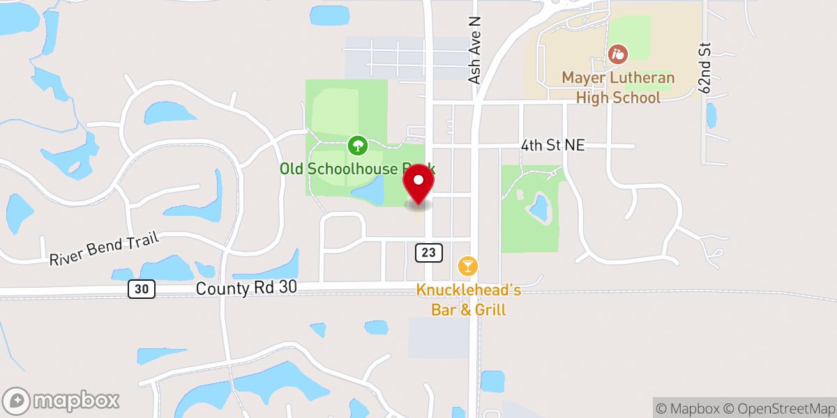 Map showing location of Zion Lutheran School