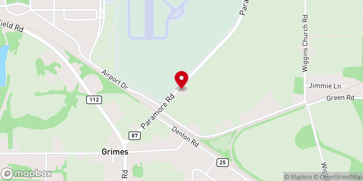 Map showing location of Grimes Methodist Church