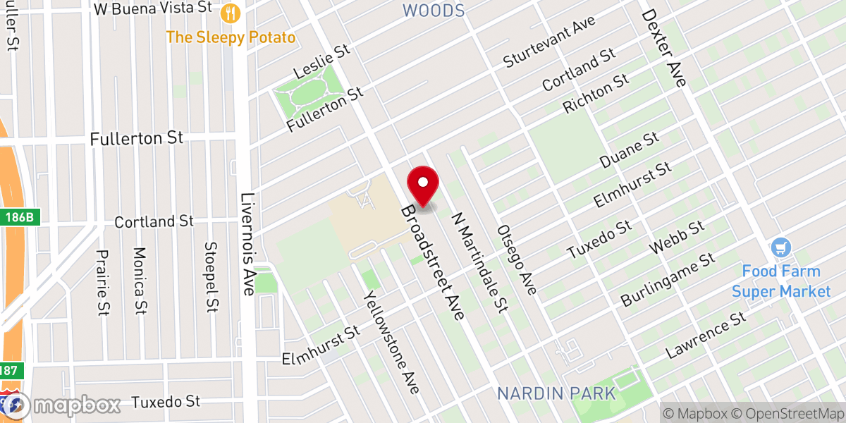 Map showing location of First Glory Missionary Baptist Church