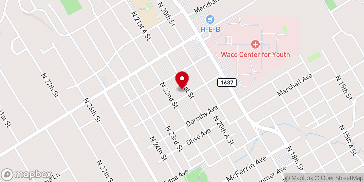 Map showing location of Edwards Chapel AME Church