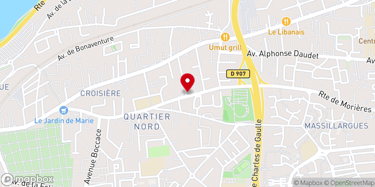 Map showing location of Église Notre-Dame-de-Lourdes de Avignon