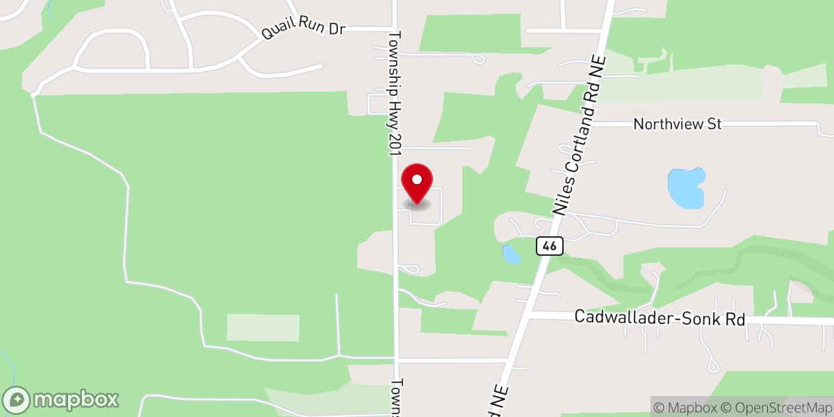 Map showing location of Cortland Trinity Baptist Church