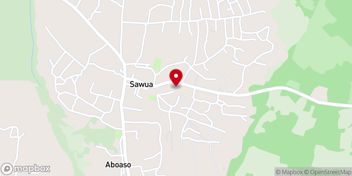 Map showing location of Sawua SDA Church